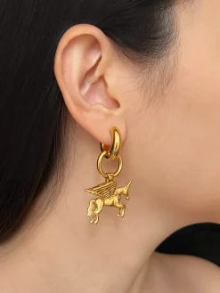 Pegasus Chunky Gold Hoops