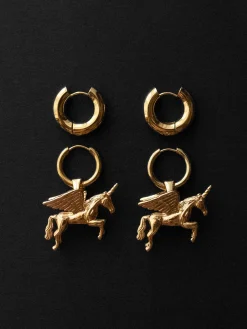 Pegasus Chunky Gold Hoops