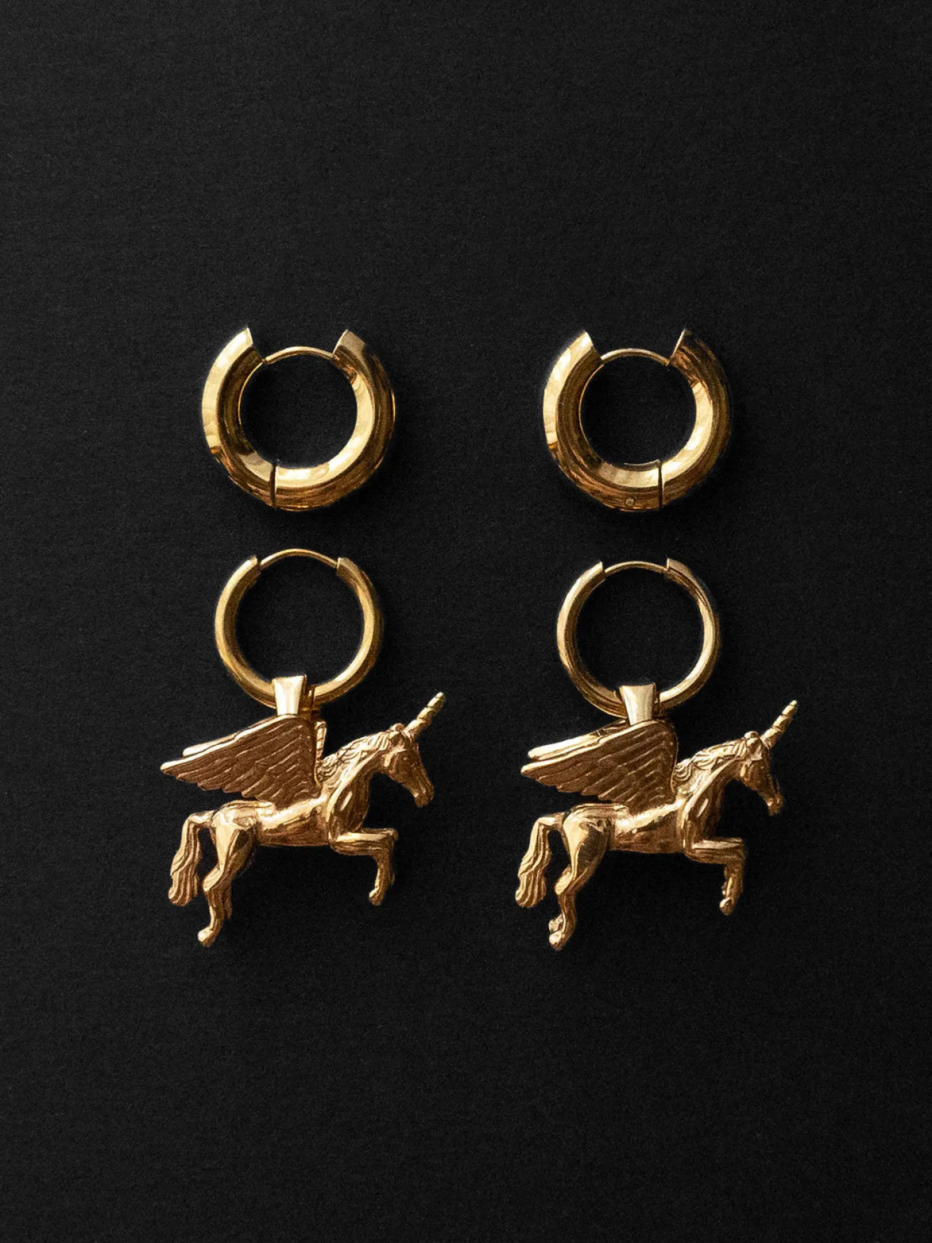 Pegasus Chunky Gold Hoops