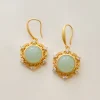 Pentagonal Jade Pendant Earrings