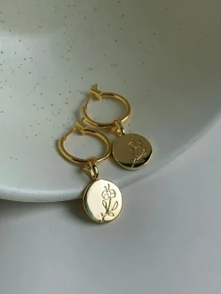 Peony Pendant Hoops