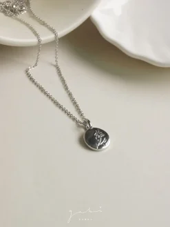Peony Pendant Necklace - Silver