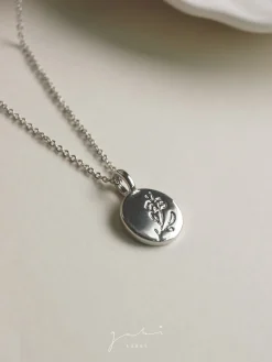 Peony Pendant Necklace - Silver
