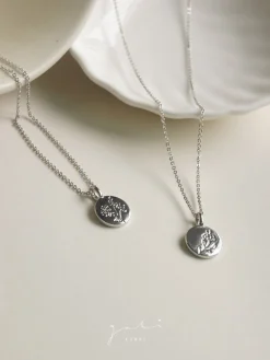 Peony Pendant Necklace - Silver