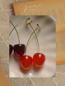 Petit Cher (Cherry) Earrings *Gold-plated stems