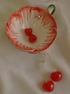 Petit Cher (Cherry) Earrings *Gold-plated stems