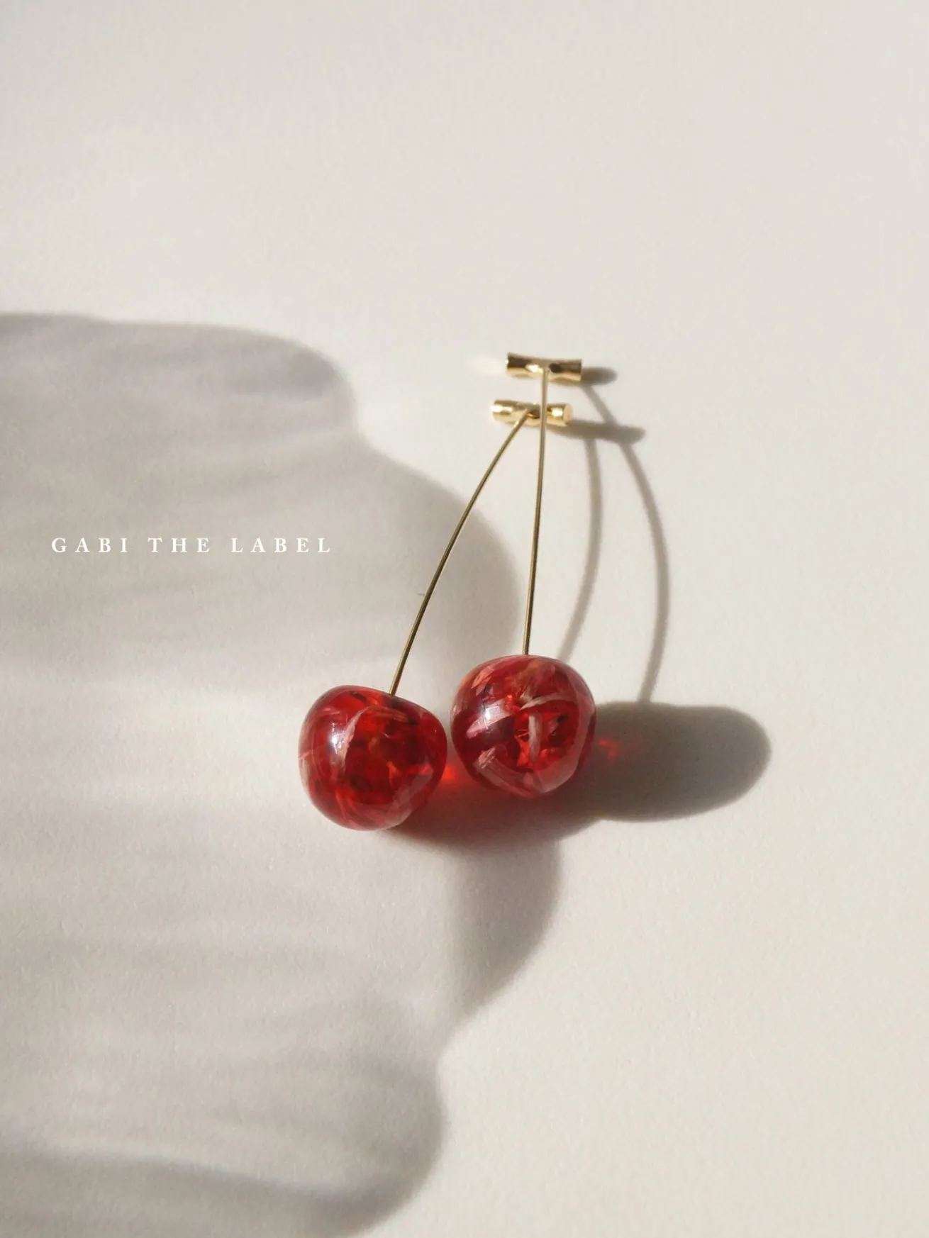 Petit MIKA Floral Cherry Earrings - Red *Gold-plated stems