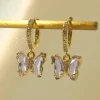 Petite Butterfly Huggies - Lilac *14K Gold-plated
