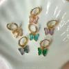 Petite Butterfly Huggies - Pink *14K Gold-plated