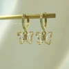 Petite Butterfly Huggies - Clear *14K Gold-plated