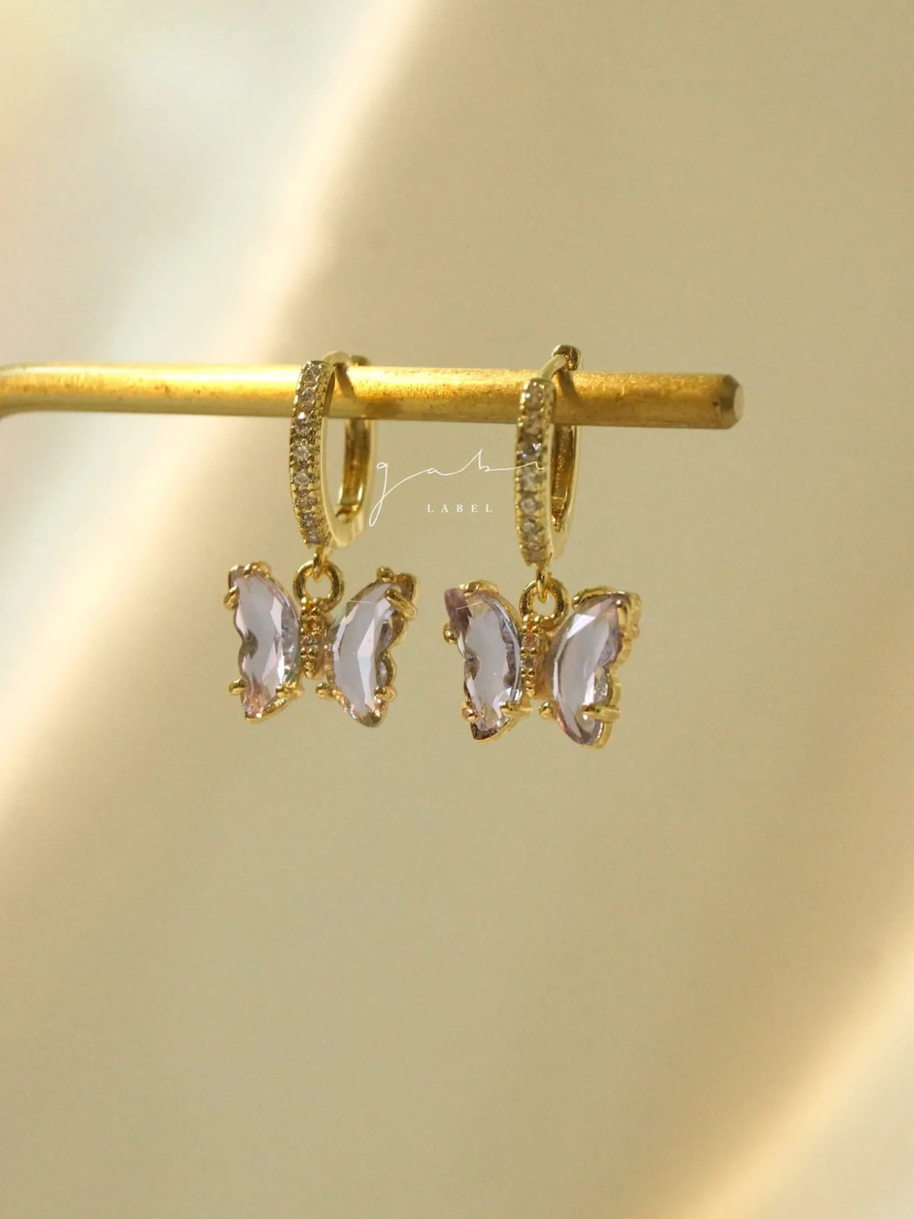 Petite Butterfly Huggies - Lilac *14K Gold-plated