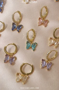 Petite Butterfly Huggies - Lilac *14K Gold-plated