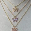 Petite Butterfly Necklace - Clear