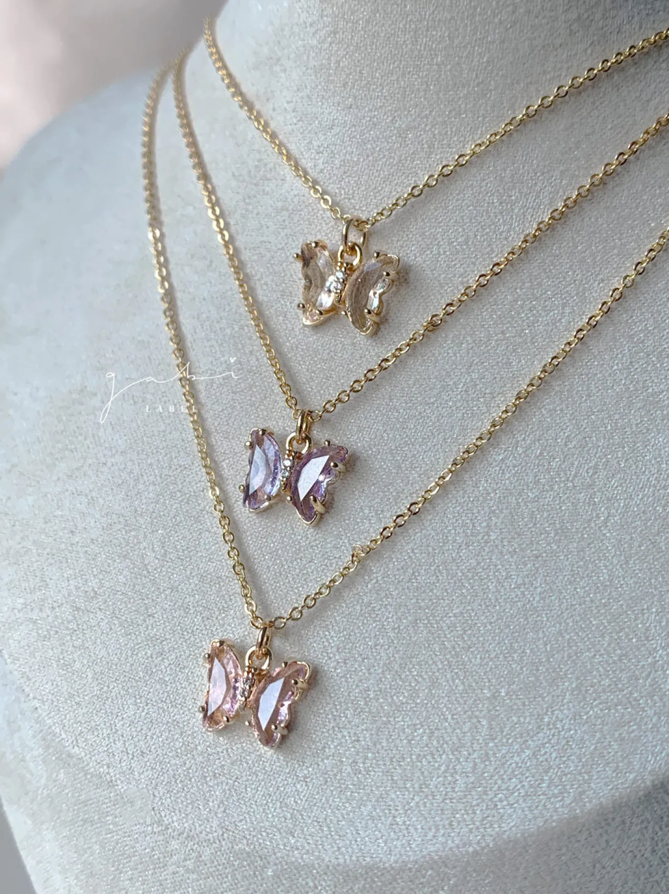 Petite Butterfly Necklace - Clear