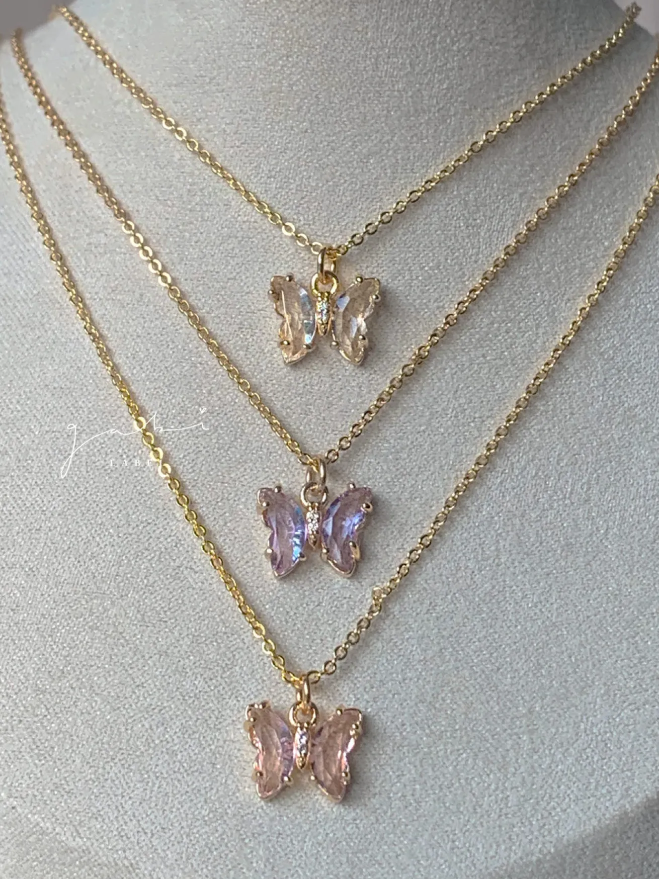 Petite Butterfly Necklace - Lilac