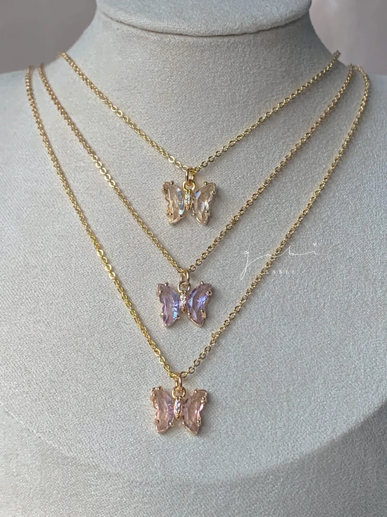 Petite Butterfly Necklace - Lilac