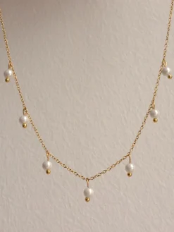 Petite Dangling Pearls Necklace