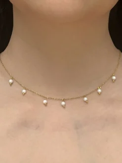 Petite Dangling Pearls Necklace