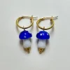 Petite Mushroom Hoops - Blue