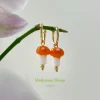 Petite Mushroom Hoops - Orange