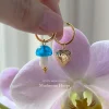 Petite Mushroom Mismatch Hoops - Sky Blue