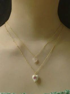 Petite Rose Quartz Heart Necklace