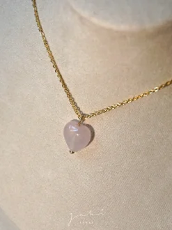 Petite Rose Quartz Heart Necklace