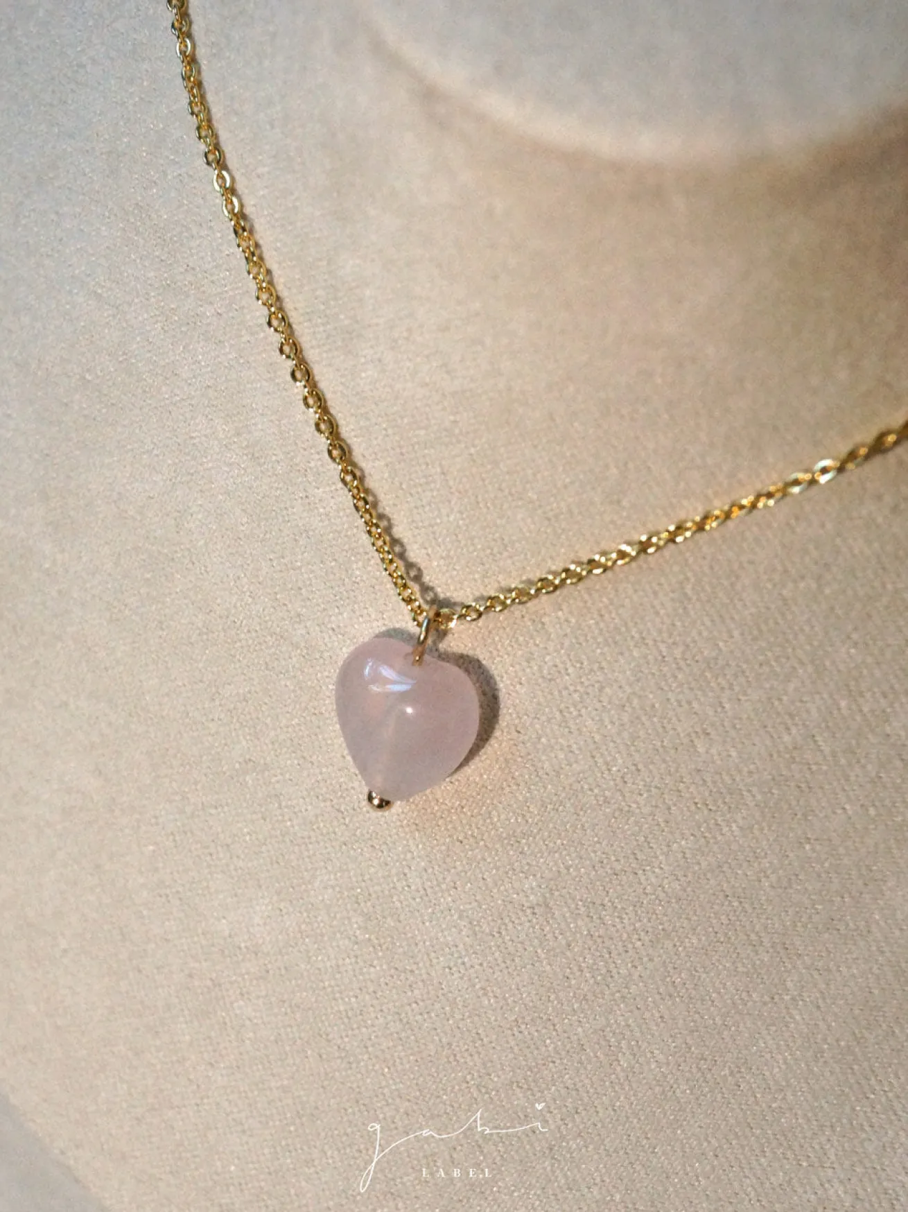 Petite Rose Quartz Heart Necklace