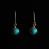 Petite Turquoise Stone Pendant Earrings