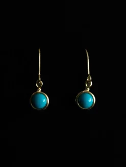 Petite Turquoise Stone Pendant Earrings
