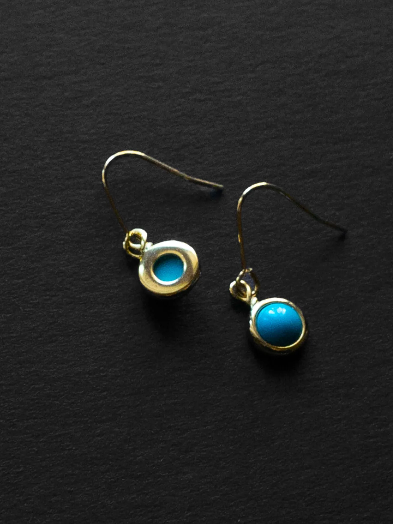 Petite Turquoise Stone Pendant Earrings