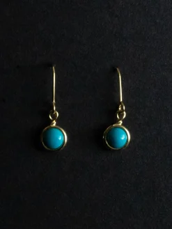 Petite Turquoise Stone Pendant Earrings