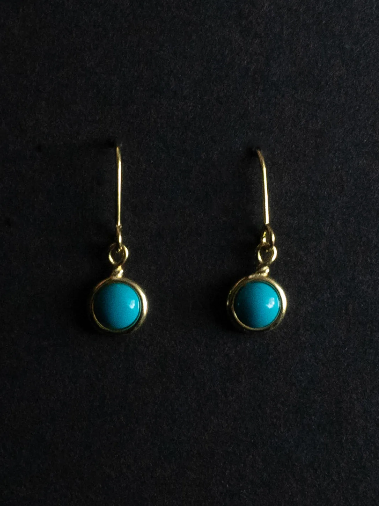 Petite Turquoise Stone Pendant Earrings