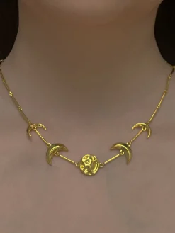 Phases Of The Moon Necklace - Gold