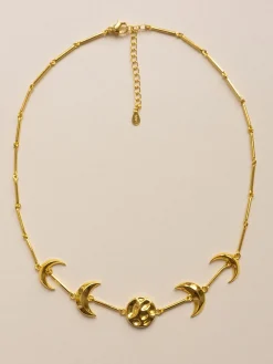 Phases Of The Moon Necklace - Gold