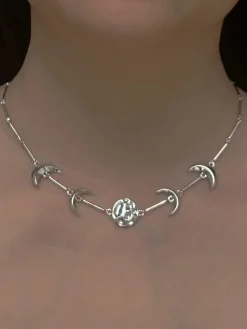 Phases Of The Moon Necklace - Silver