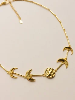 Phases Of The Moon Necklace - Gold