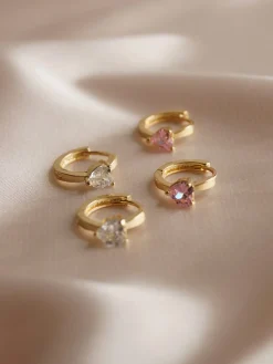 POPPY Huggies - Clear *Gold-plated