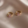 POPPY Huggies - Pink *Gold-plated