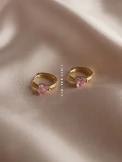 POPPY Huggies - Pink *Gold-plated