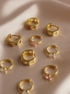 POPPY Huggies - Pink *Gold-plated