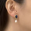 Princess Pearl Earrings - Royal Blue