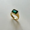 Rectangular Gemstone Ring - Emerald Green
