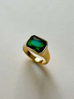 Rectangular Gemstone Ring - Emerald Green