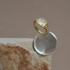 Rectangular Gemstone Twist Ring - Clear