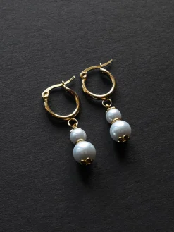 Regal Pearl Hoops - Pearl White
