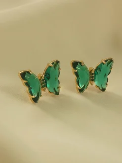 RIKA Butterfly Earstuds - Emerald Green *S925 Earposts