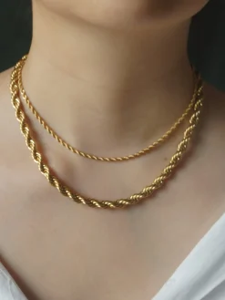 Rope Necklace - Thin *18K Gold-plated Stainless Steel