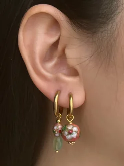 Rosie & Jade Cloisonne Mismatched Hoops