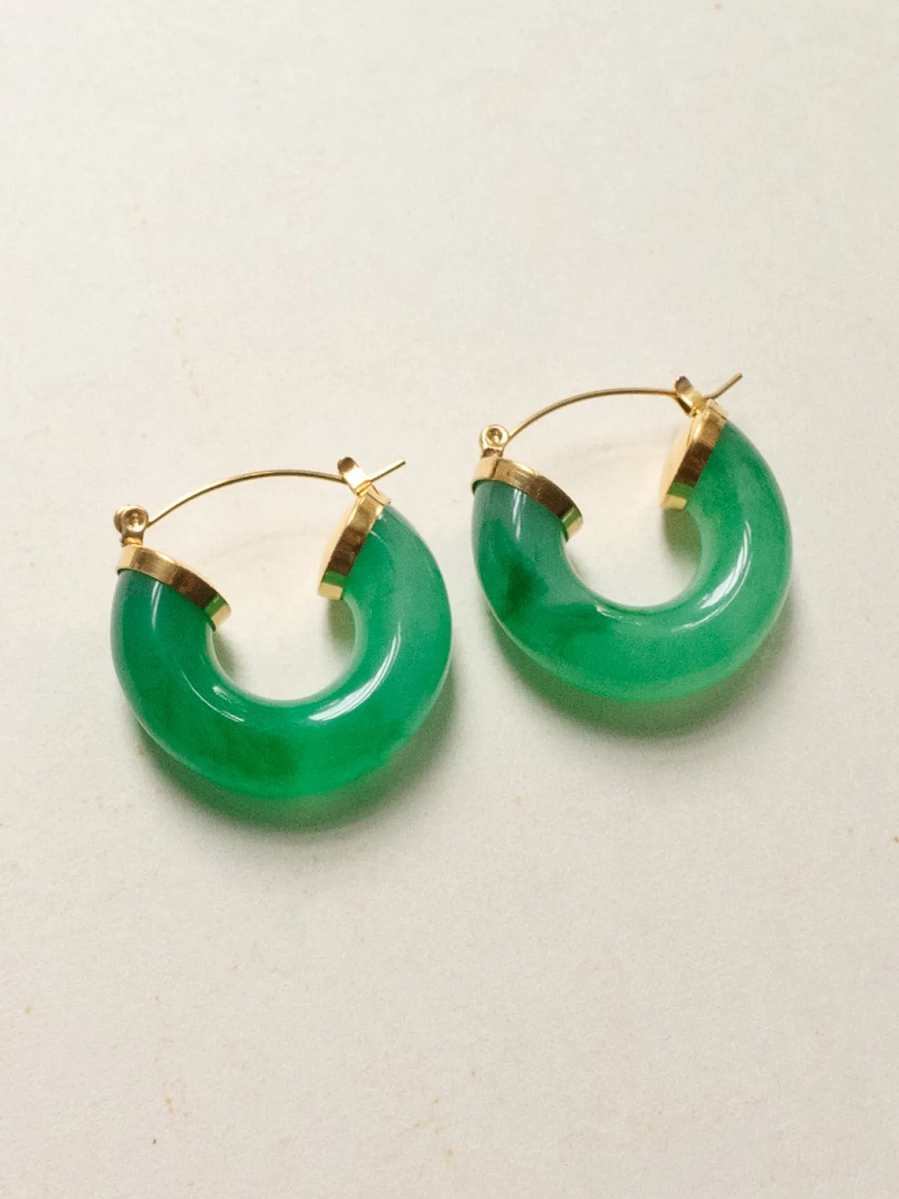 Round Resin Hoops - Jade Green